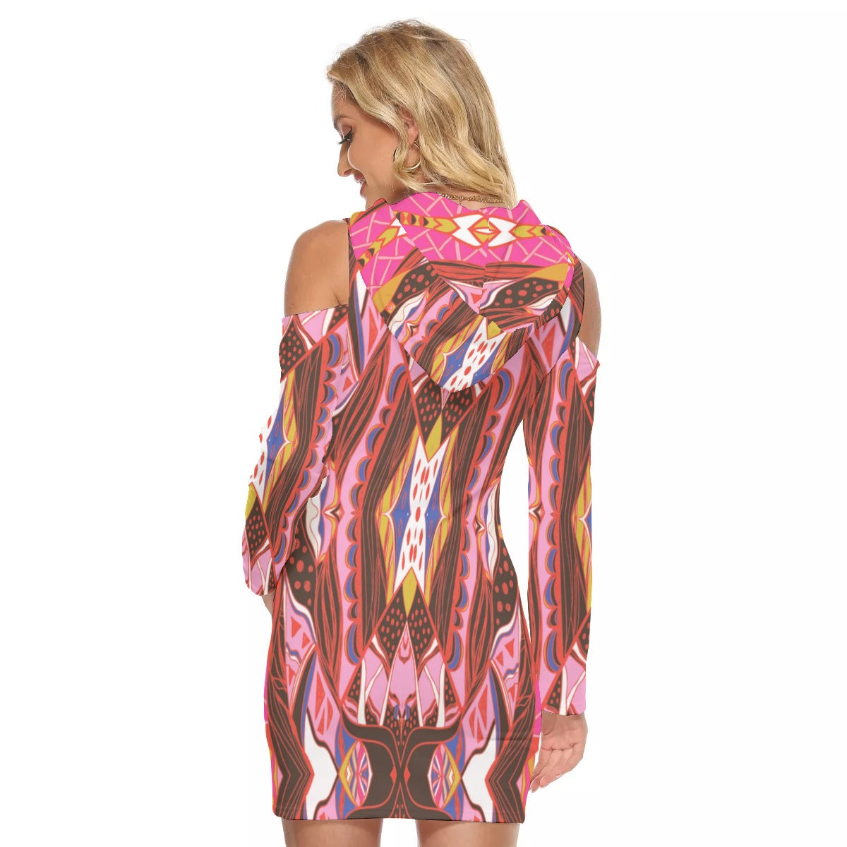 Beautiful Abstract Hooded Tight Dress