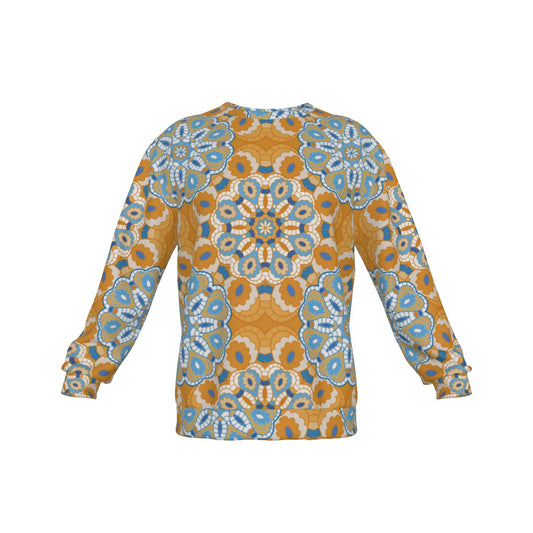 Mandala Effect Men's Drop Shoulder Round Neck Long-Sleeved Sweatshirt