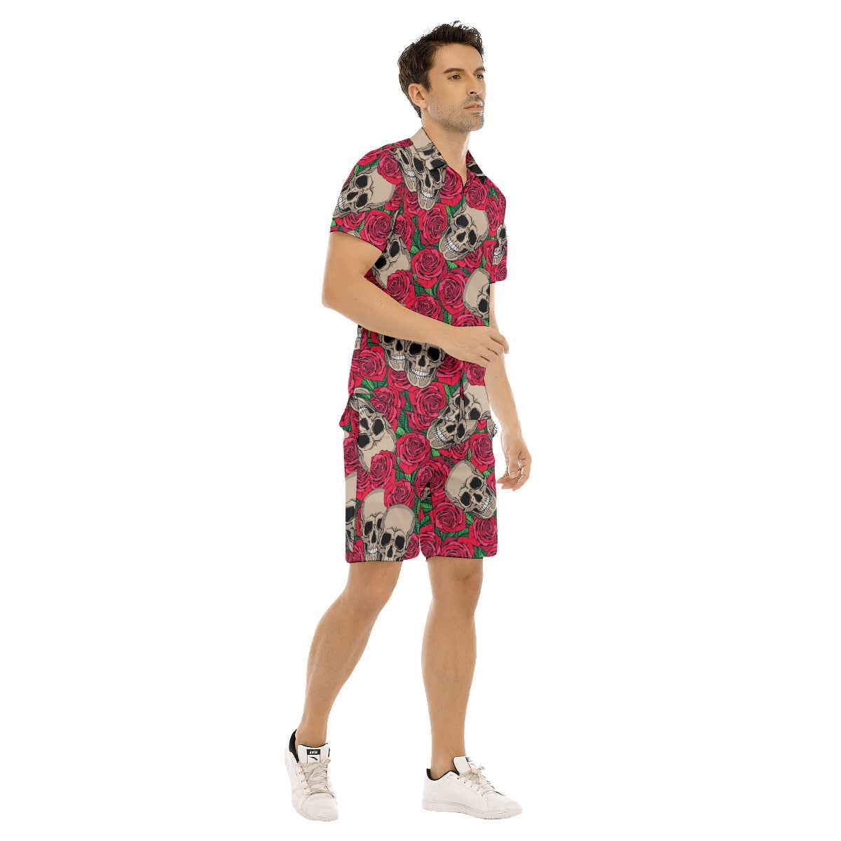 Men's Skulls & Roses Short Sleeve Shirt Sets