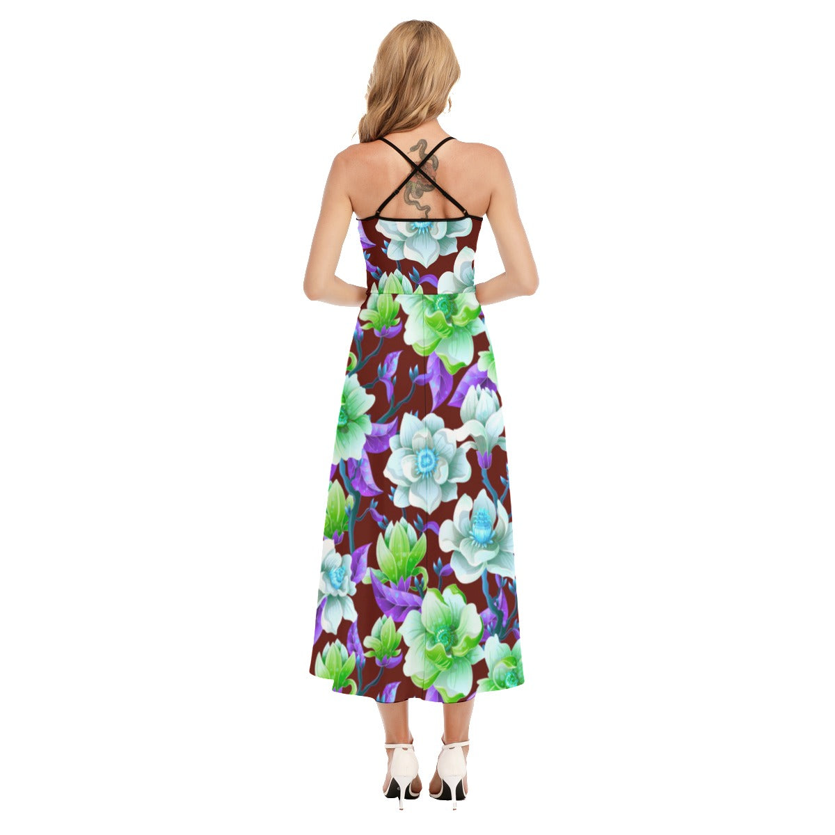 Women's Magnolia Flowers Cami Vest Top Dress