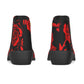 Red & Black Roses Men's Fashion Boots