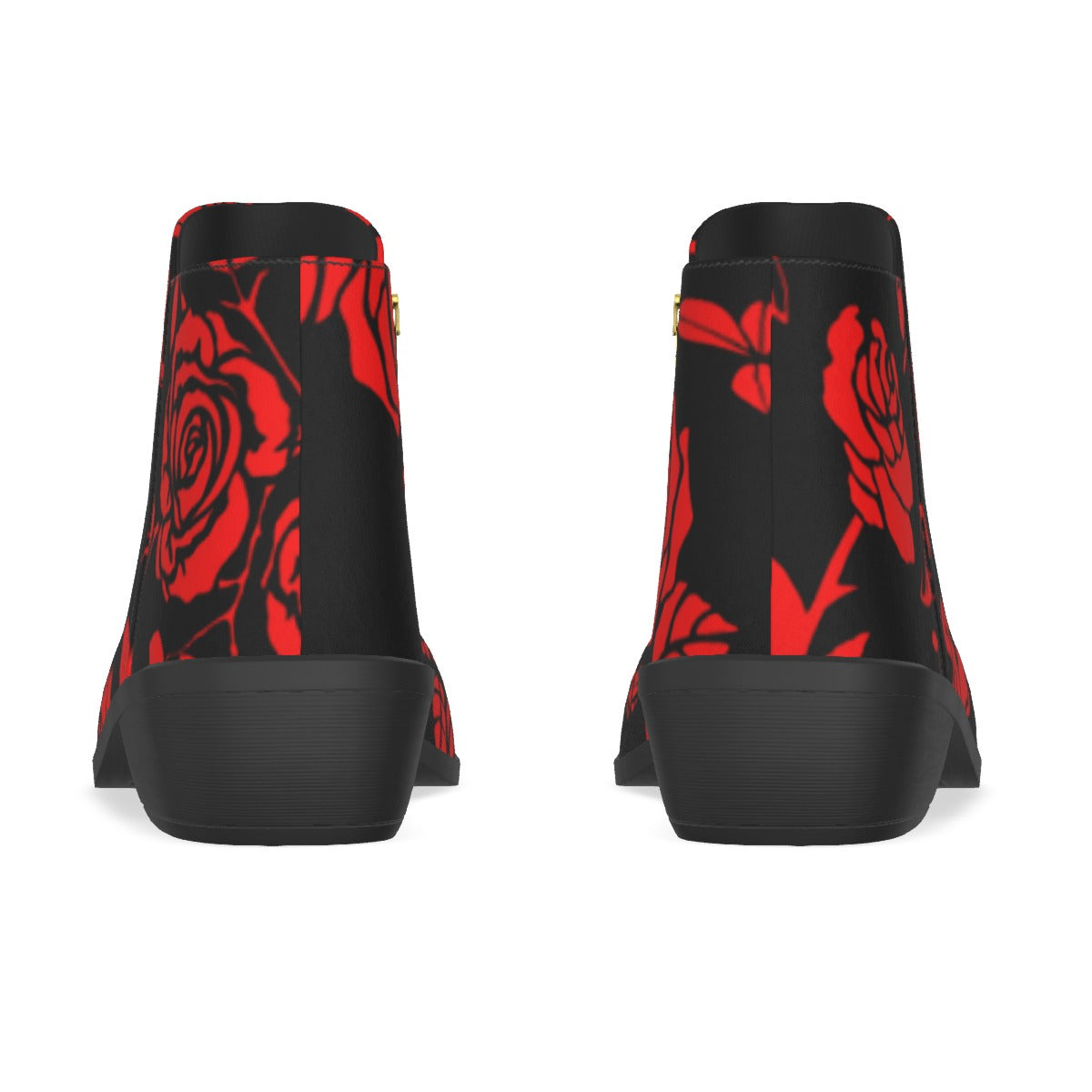 Red & Black Roses Men's Fashion Boots