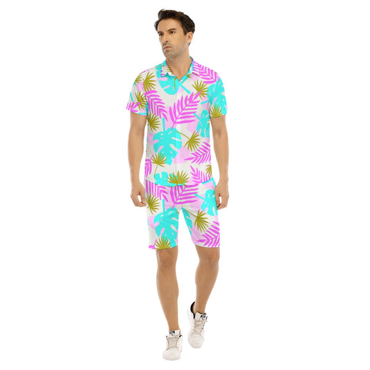 Tropical Leaves Men's Short Sleeve Shirt Sets