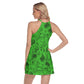 Green Tulips Women's Round Neck Above Knee Dress