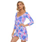 Garden Flowers Women's Off-shoulder Long Sleeve Dress