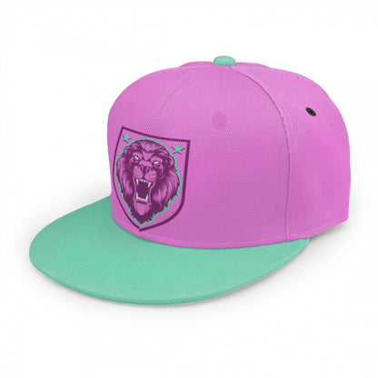 Pink & Teal Lion Shield Snap Back