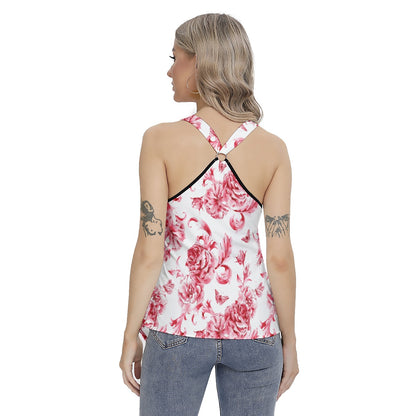 Vintage Red Roses Women's Skinny Sport Tank Top