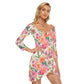 Garden Flowers Women's Off-shoulder Long Sleeve Dress