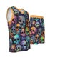 Men's Trippy Skulls V Neck Basketball Suit
