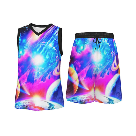 Outside Space Men's V Neck Basketball Suit