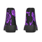 Purple & Black Roses Men's Fashion Boots