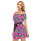 Tropic Flowers Women's Off-shoulder Dress With Ruffle