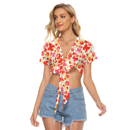 Red Hearts & Bowes Women's Bandage Crop Top