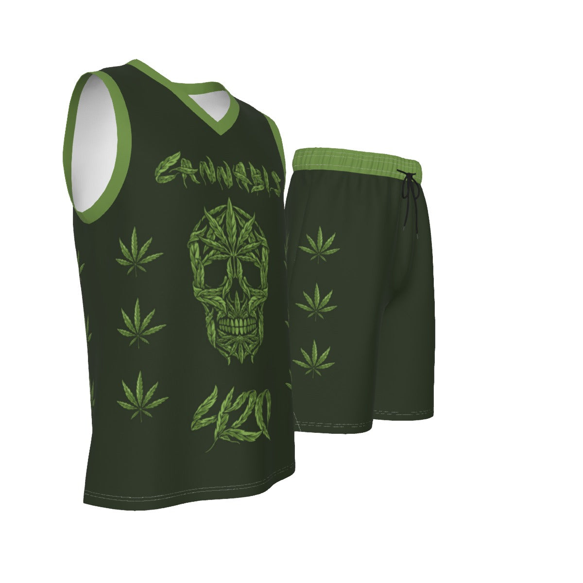 Men's 420 Stoners Only V Neck Basketball Suit