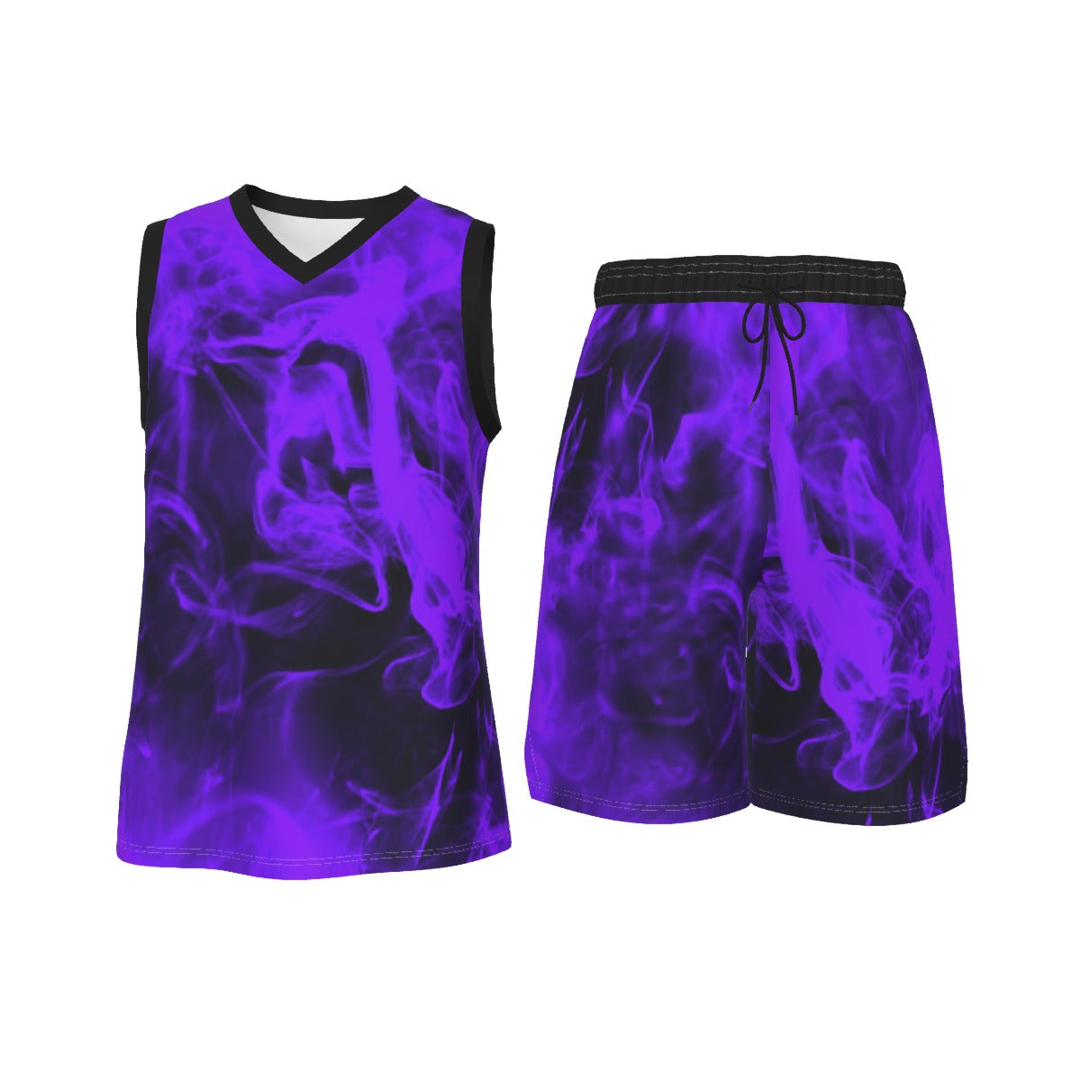 Smoked Out Men's V Neck Basketball Suit