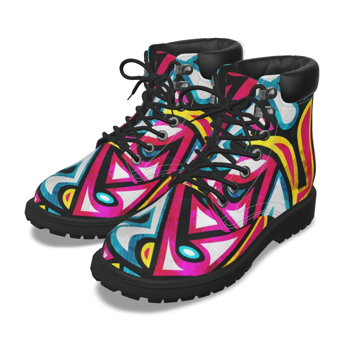 Graffiti Style Men's Short Boots