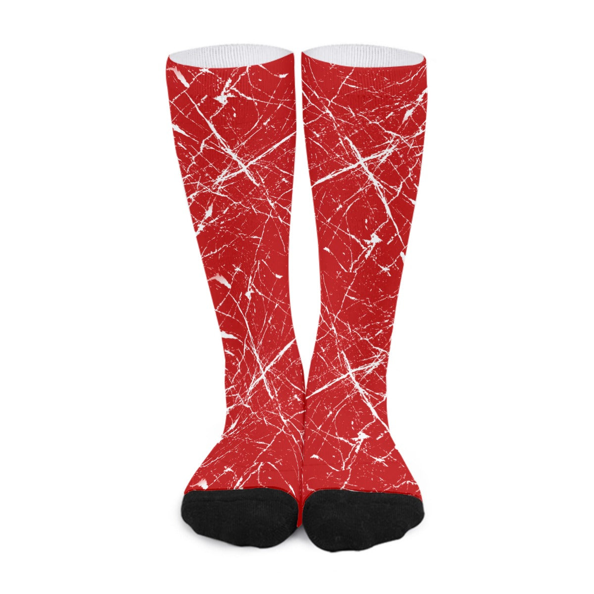 Red & White Splatter Long Socks