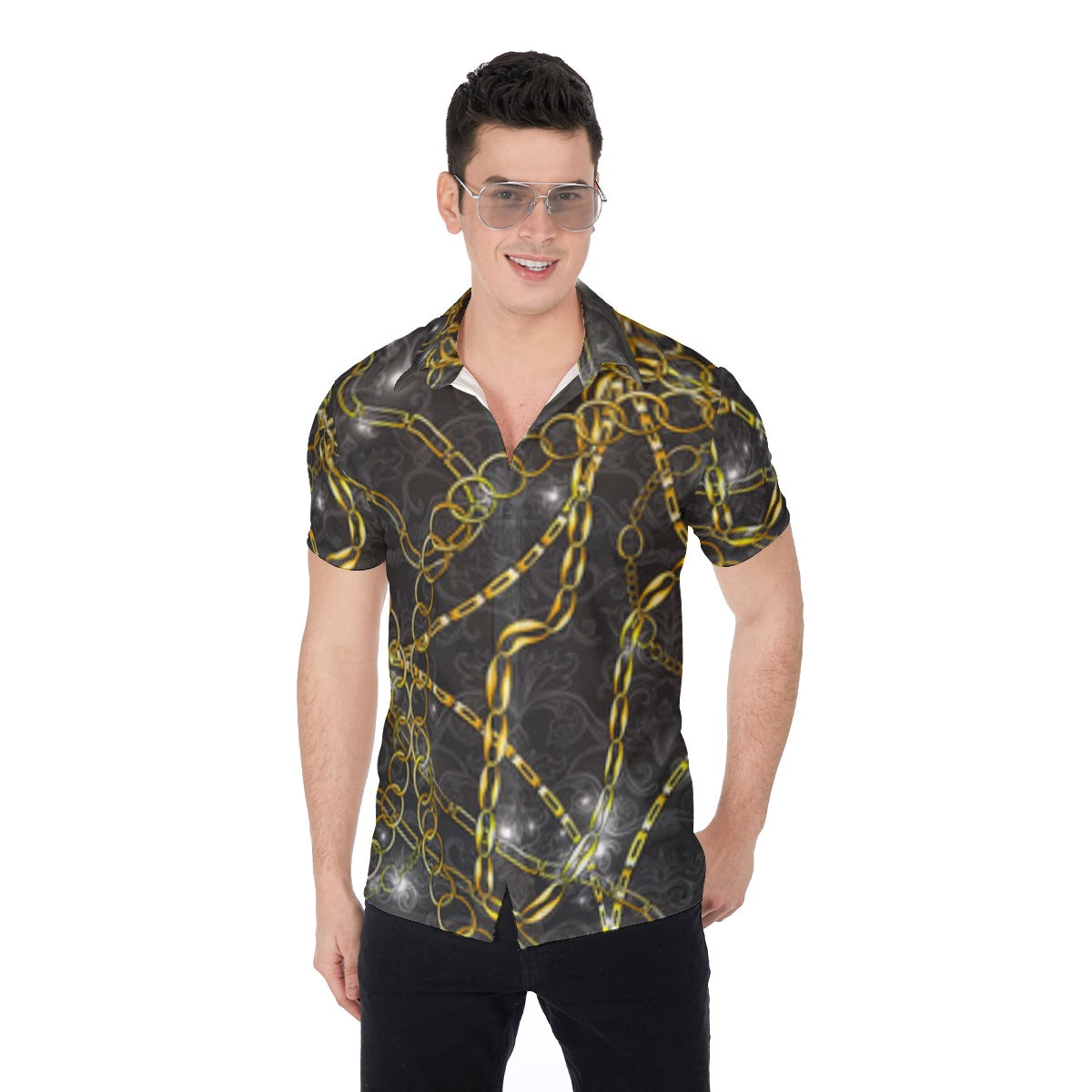 Royal Chains Men's Button Up Shirt