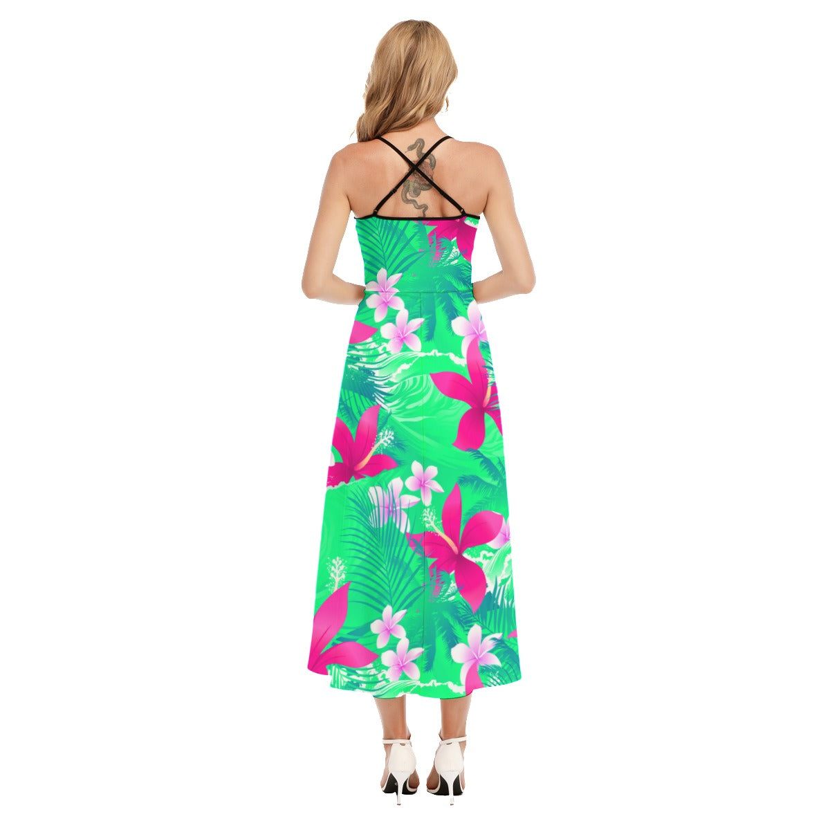 Tropical Hibiscus Flowers Cami Vest Top Dress