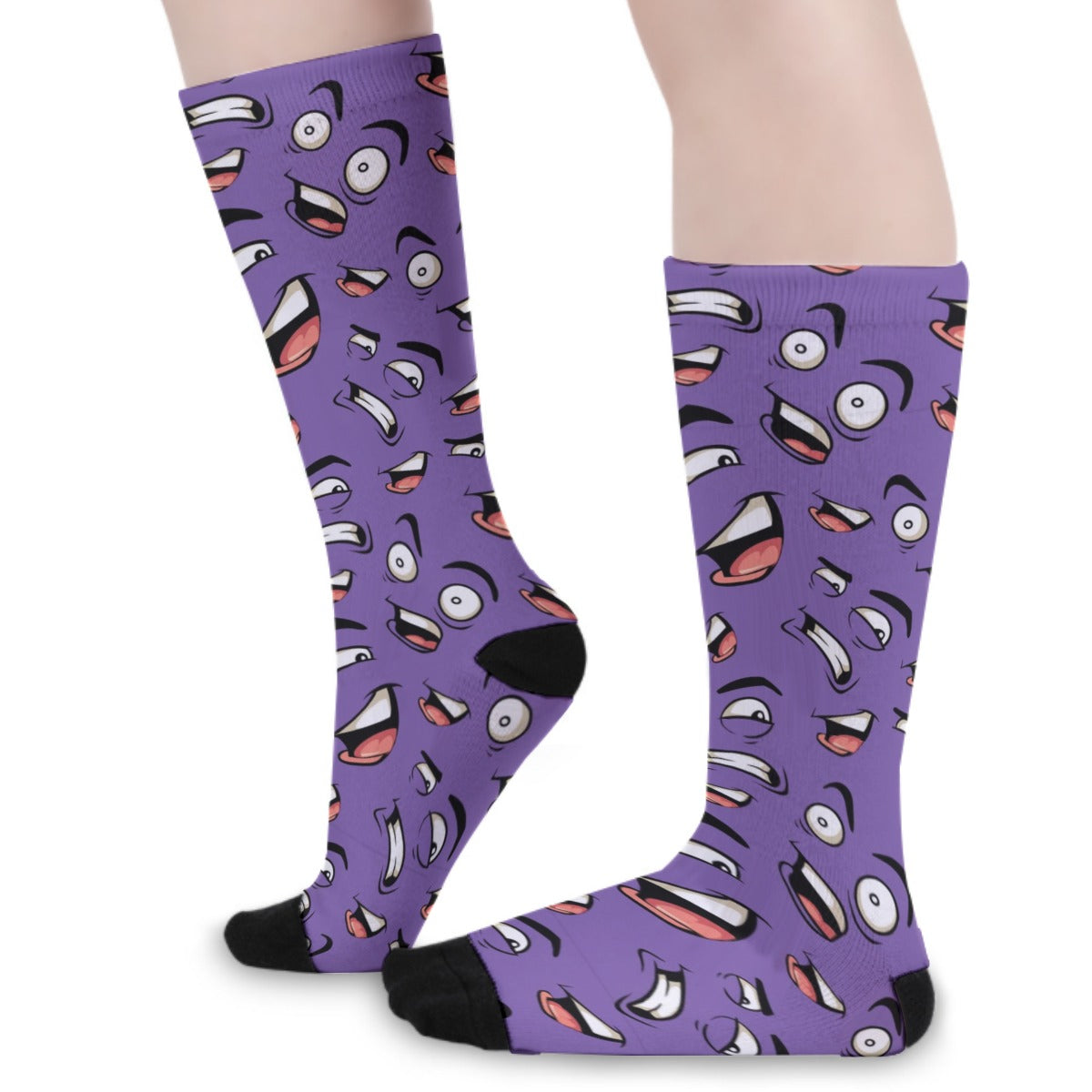 Funny Cartoon Emotions Long Socks