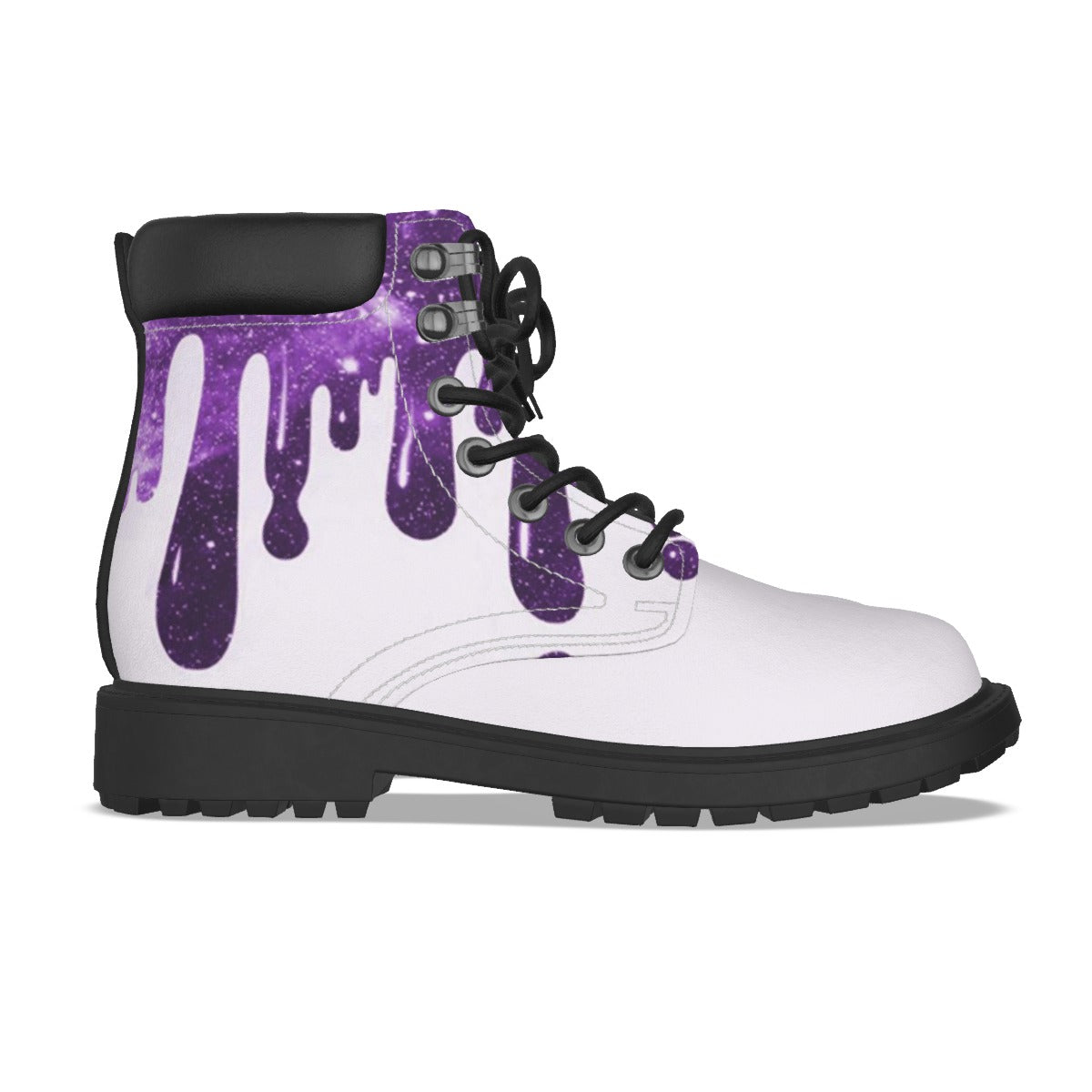 Drippy Purple & White Women's Short Boots