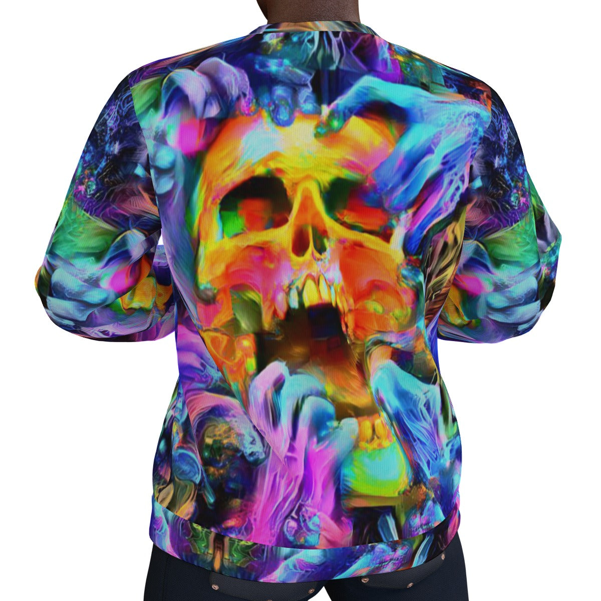 Men's Trippy Skulls Thicken Sweater