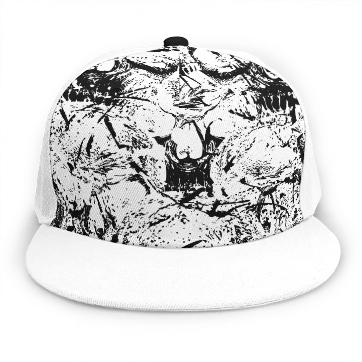 White & Black Skull Gang Snap Back