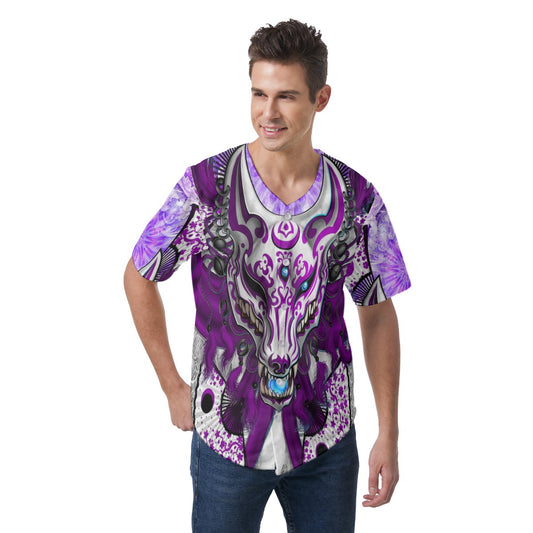 Men's Chinese Wolf Short Sleeve Baseball Jersey