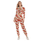 Cute Red Hearts Women's Crop Hoodie Sports Sets