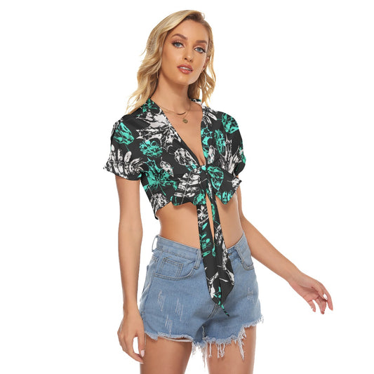 Autumn Leaves Women's Bandage Crop Top