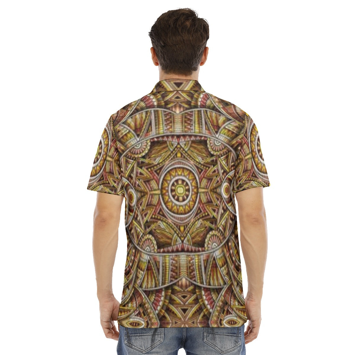 Abstract Ethnic Men's Polo Shirt | Velvet