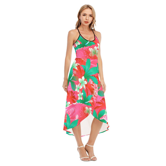 Tropical Hibiscus Flowers Cami Vest Top Dress