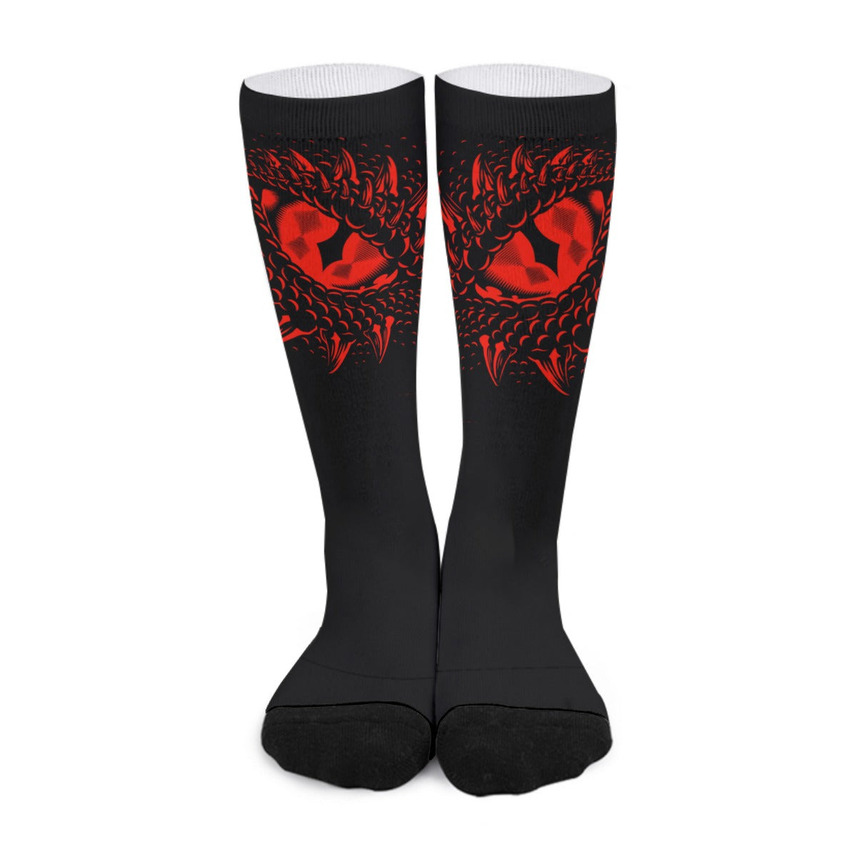 Red & Black Dragons Eyes Long Socks