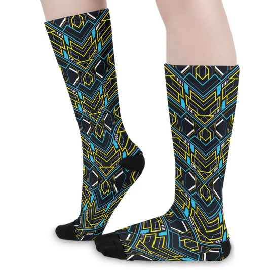 Abstract Geometric Long Socks