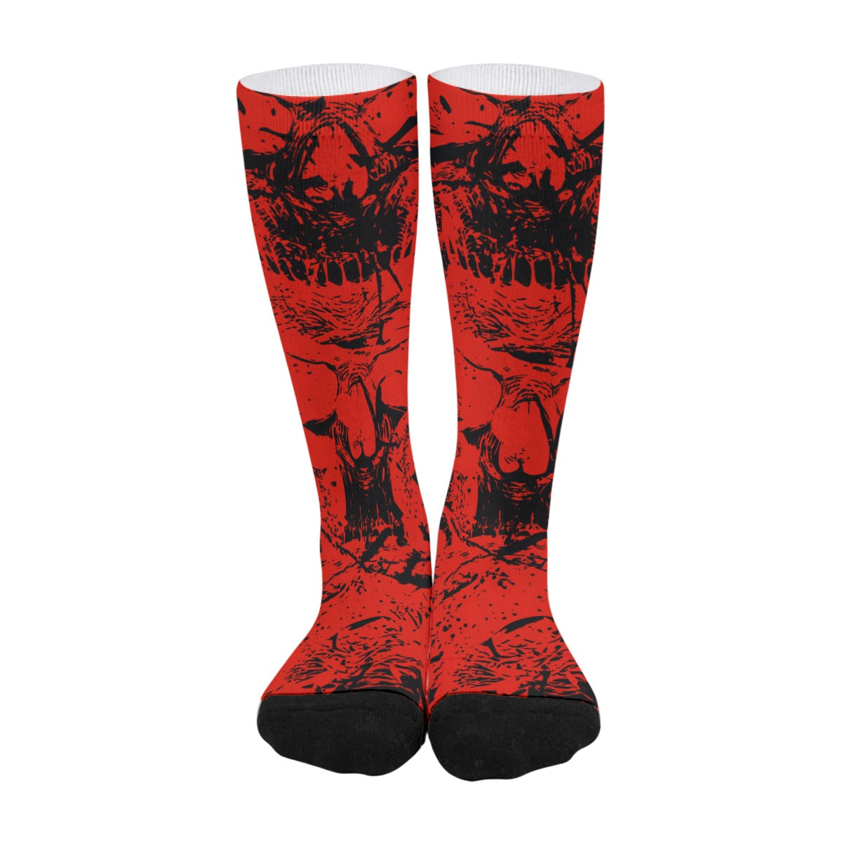 Red & Black Skull Gang  Long Socks