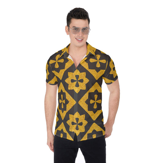 Black & Gold Royalty Made Men's Button Up