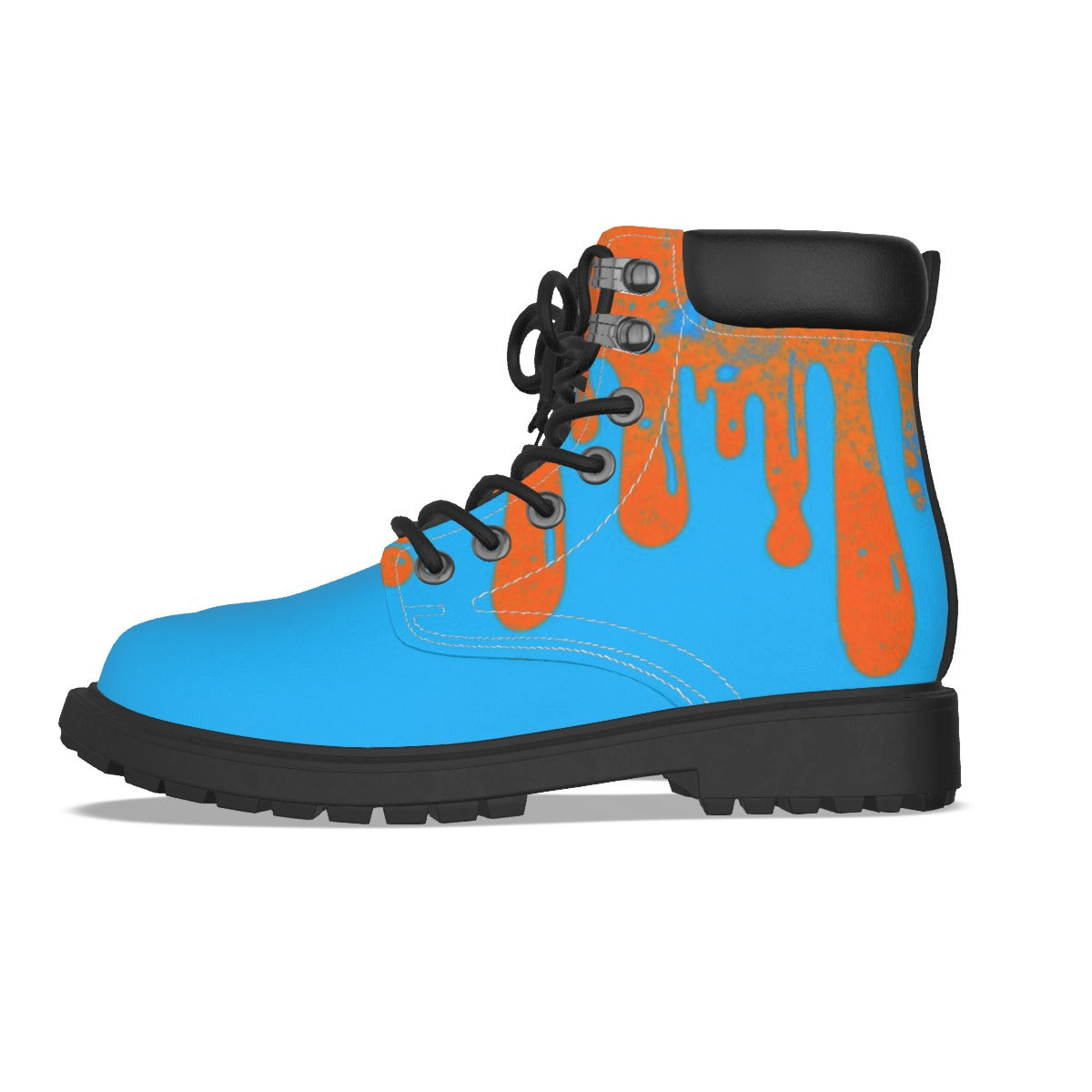 Drippy Orange & Blue Women's Short Boots