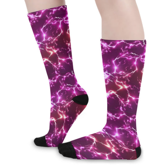 Purple Lightning Strike Long Socks