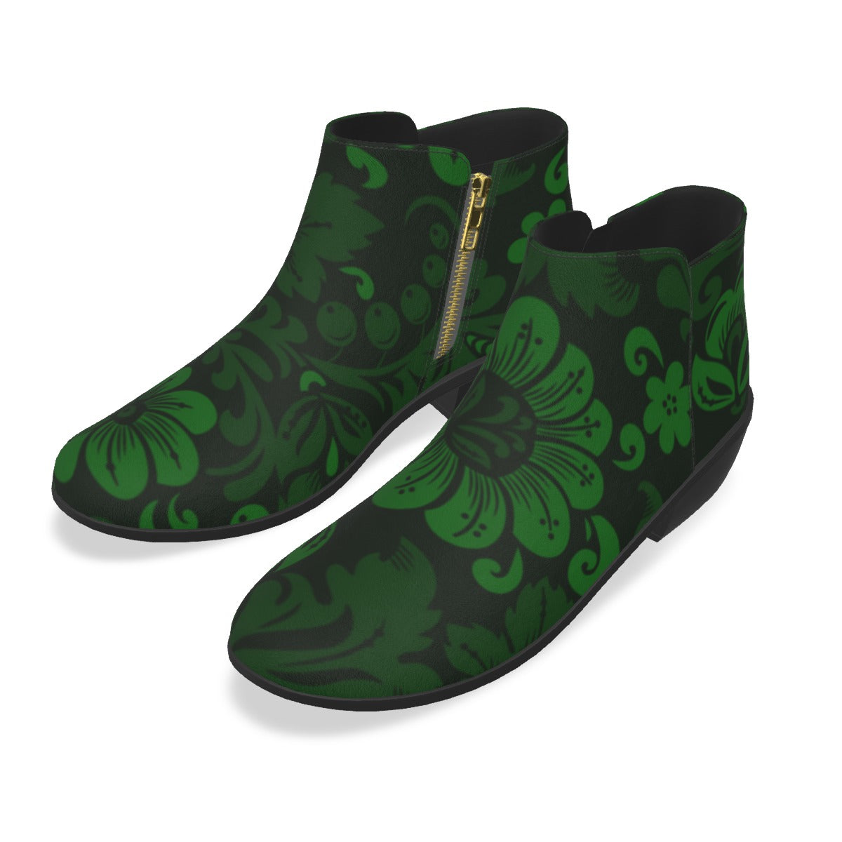 Green Flowers Men's Fashion Boots