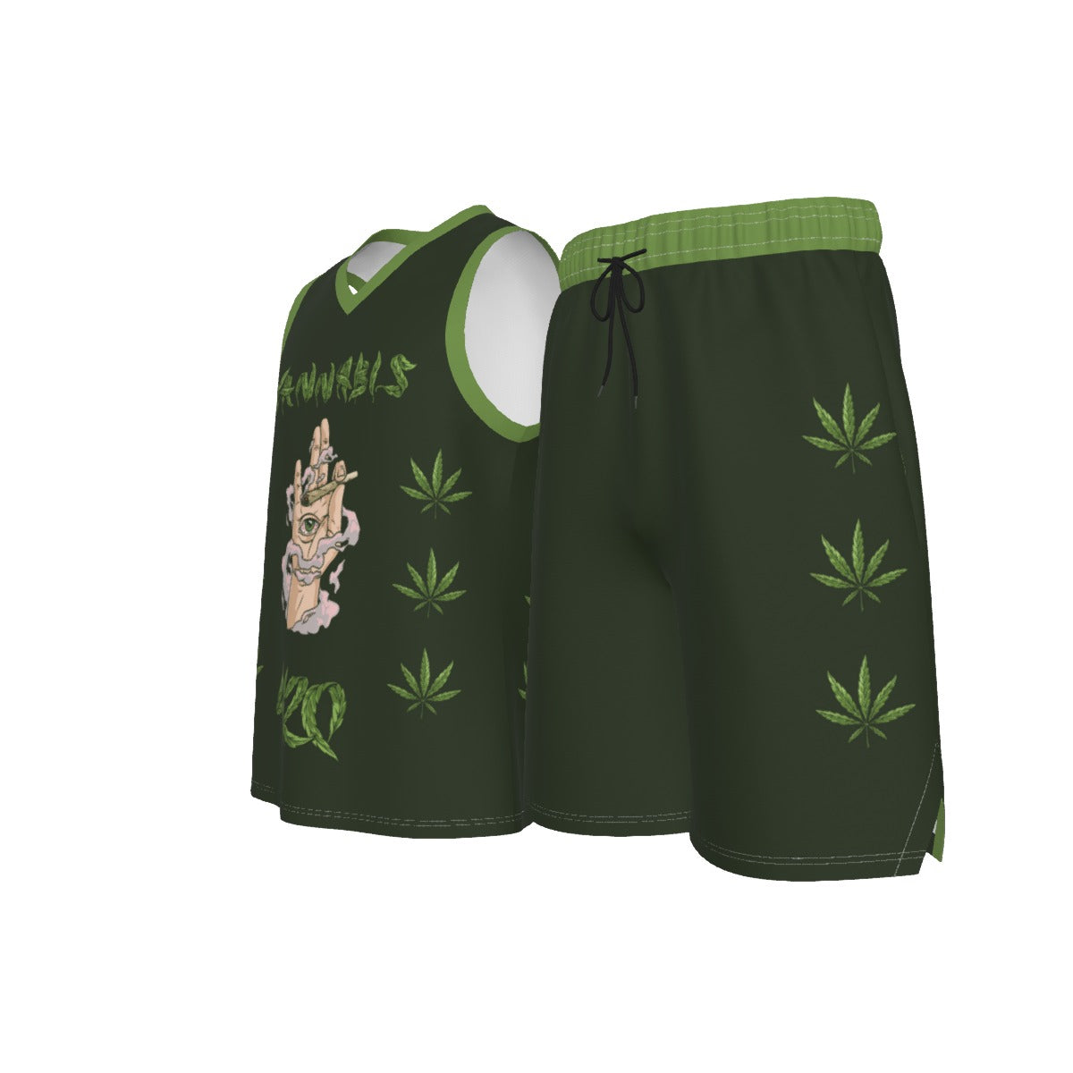 Men's 420 Stoners Only V Neck Basketball Suit