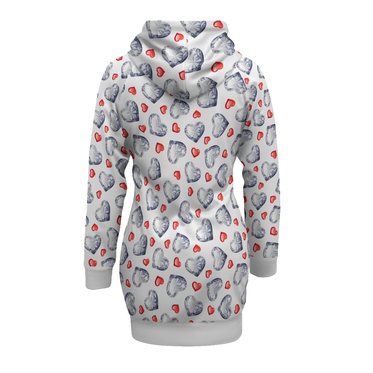 Diamond Hearts Women's Pullover Hoodie With Raglan Sleeve