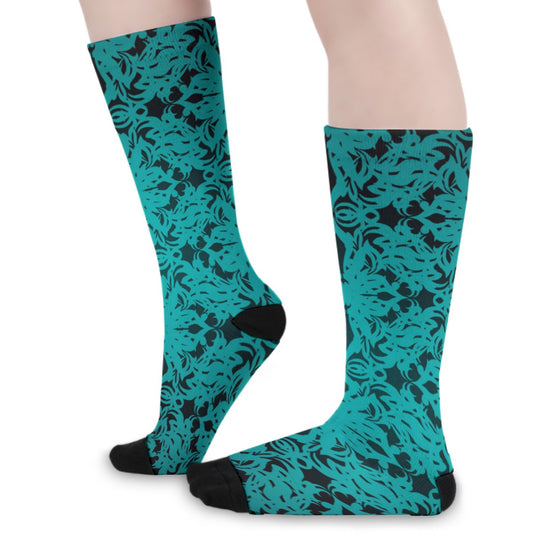 Royalty Made Teal & Black Long Socks