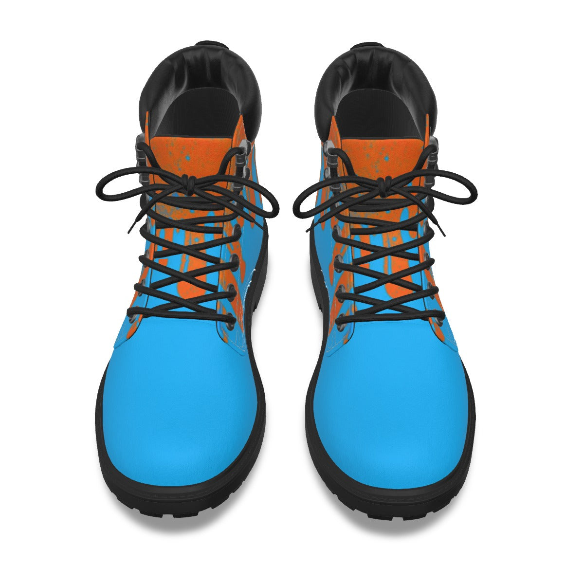 Drippy Orange & Blue Women's Short Boots