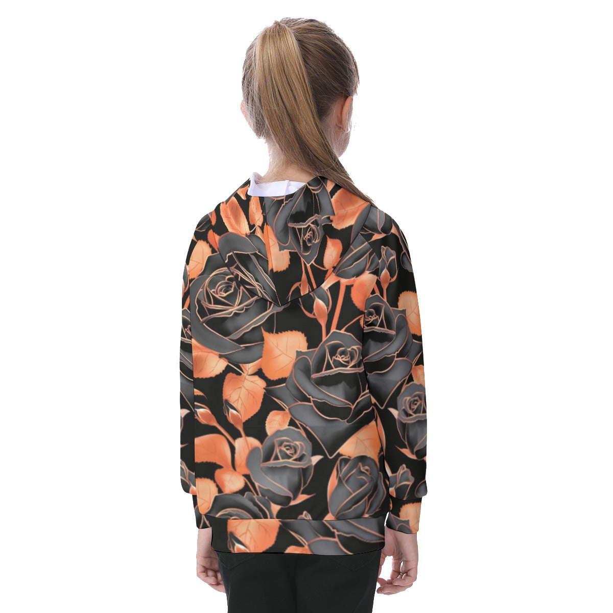 Beautiful Roses Kid's Raglan Pullover Hoodie