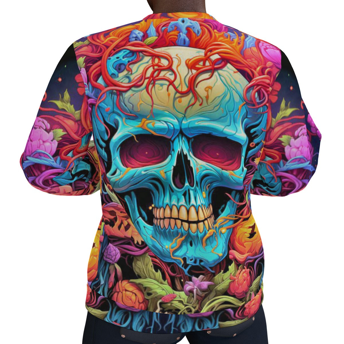 Men's Trippy Skulls Thicken Sweater