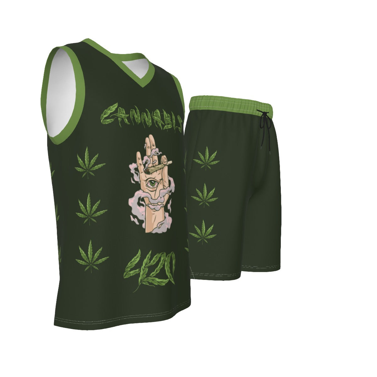 Men's 420 Stoners Only V Neck Basketball Suit