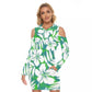 Green & White Tropical Flowers Hooded Tight Dress