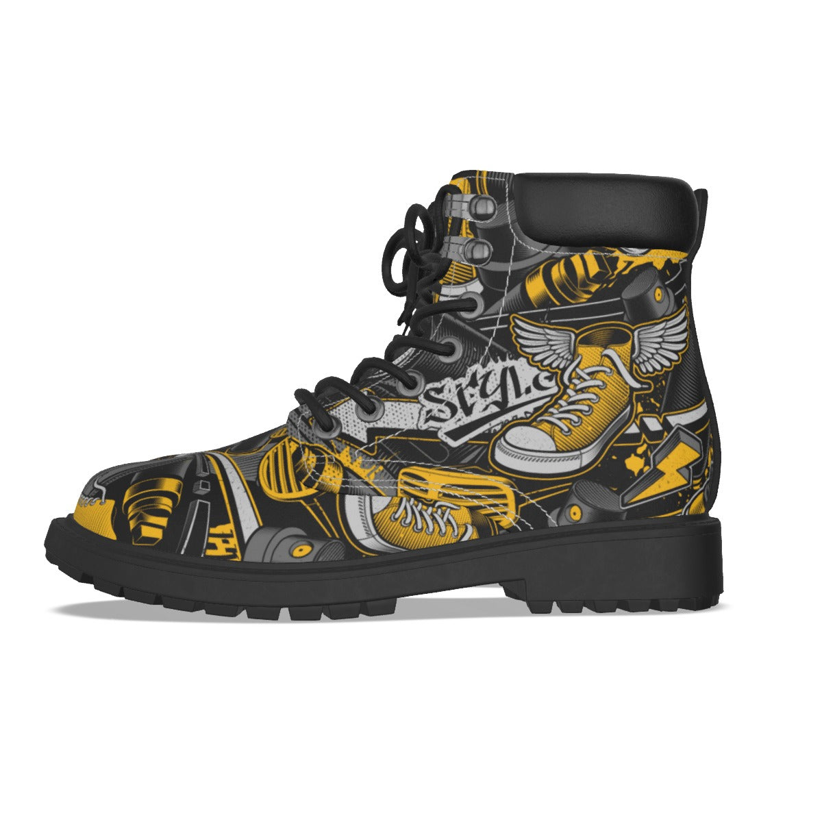 Graffiti Style Women's Short Boots