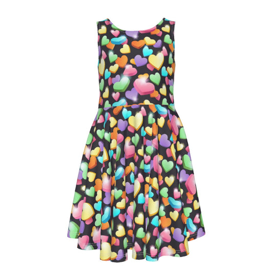 Candy Hearts Kid's Sleeveless Vest Dress