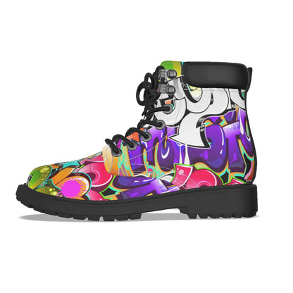 Graffiti Style Men's Short Boots